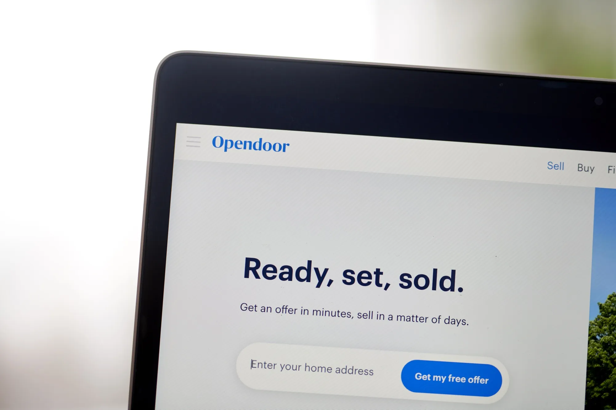 The Opendoor Technologies website. The company has been a big player in the latest meme stock frenzy.