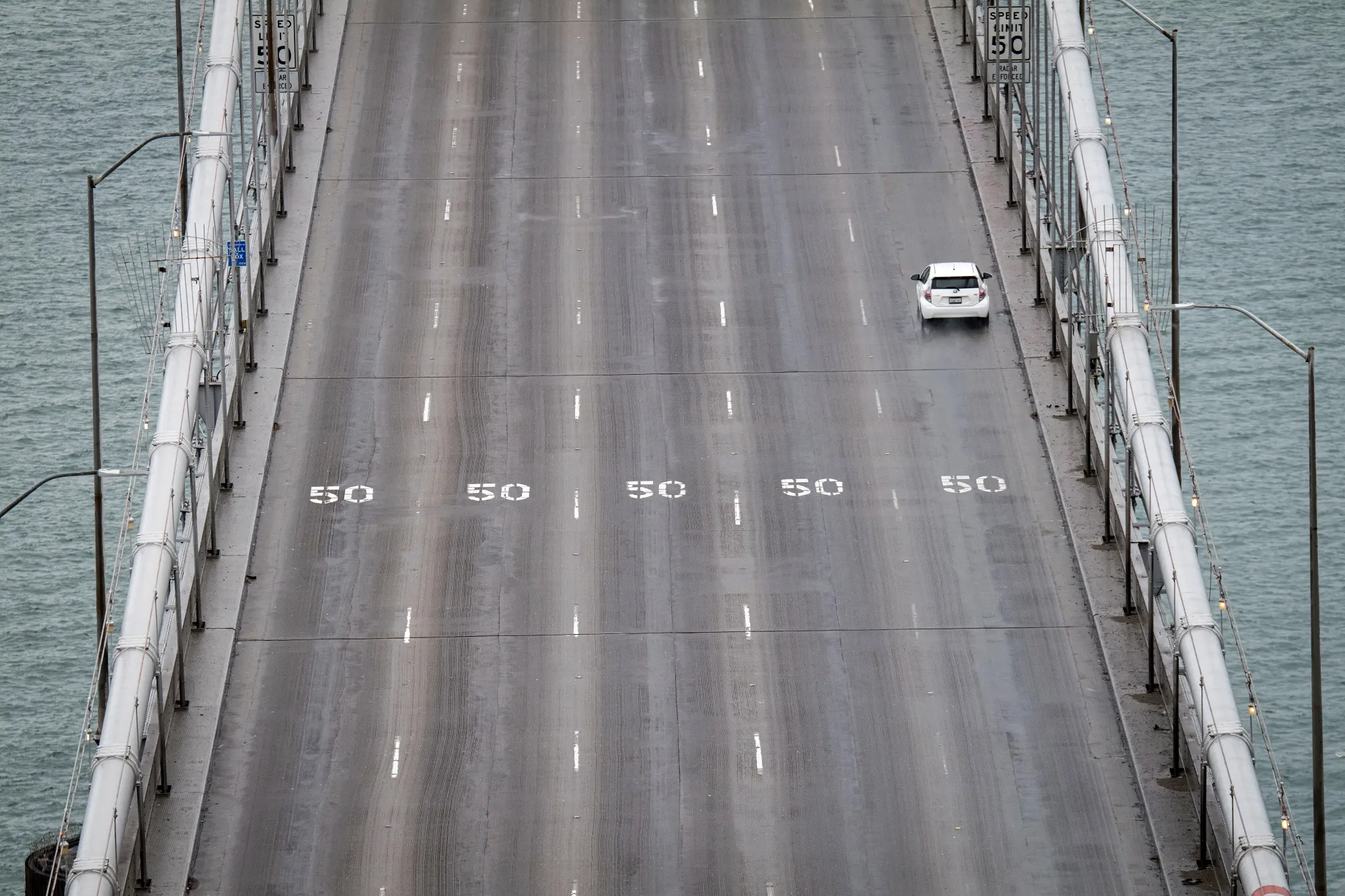 Morning commute traffic drives westward on the San Francisco – Oakland Bay Bridge in San Francisco, California, on&nbsp;March 18.&nbsp;