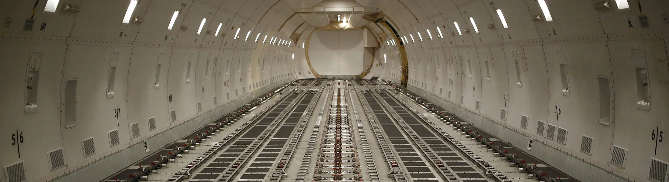 The interior of a Boeing Co. 747 cargo jet sits before being loaded with containers during the night package sort at the United Parcel Service Inc. (UPS) Worldport facility in Louisville, Kentucky, U.S., on Thursday, July 21, 2016. United Parcel Service Inc. is scheduled to release earnings results on July 29.