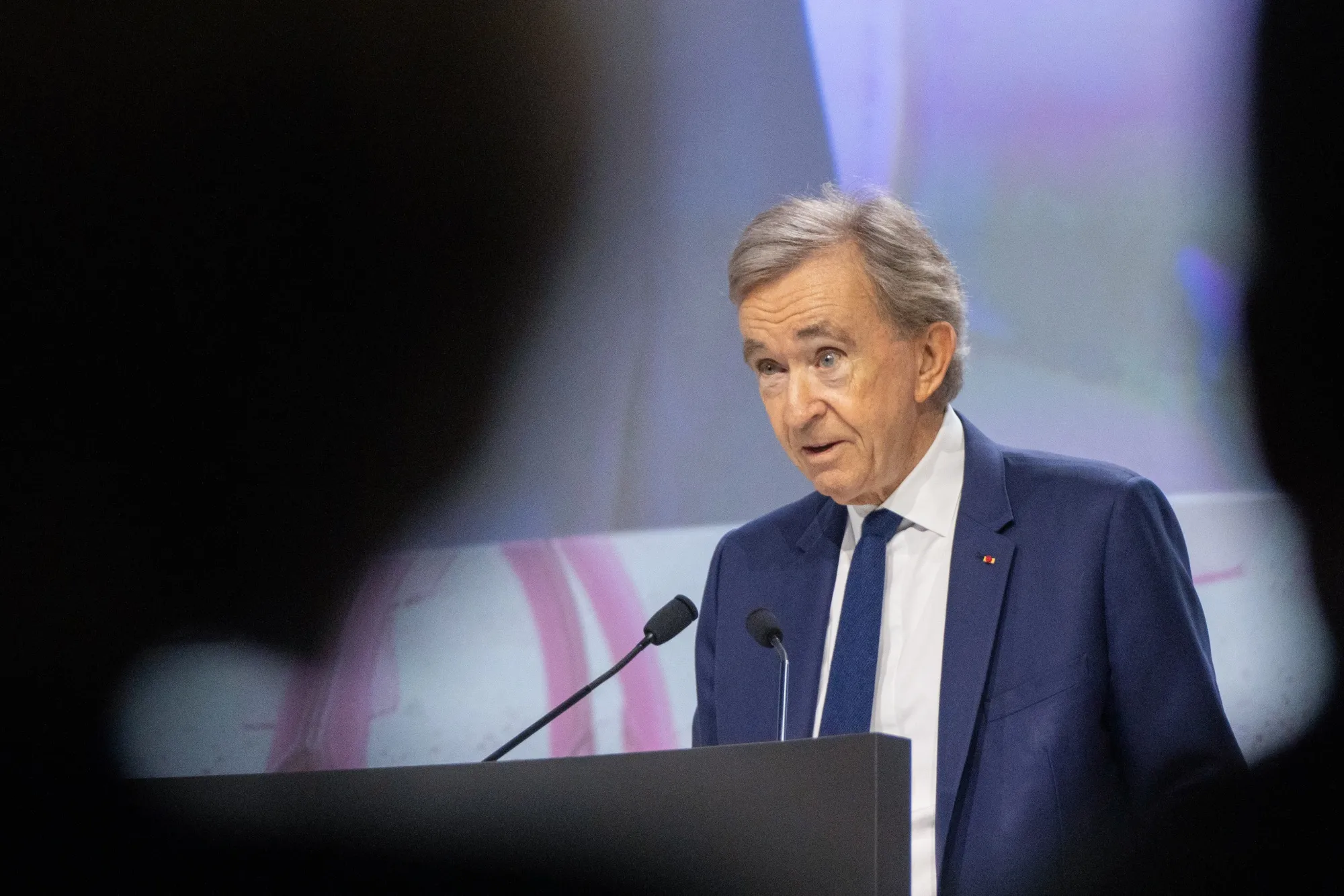 Bernard Arnault during the company's annual general meeting in Paris on April 18.
