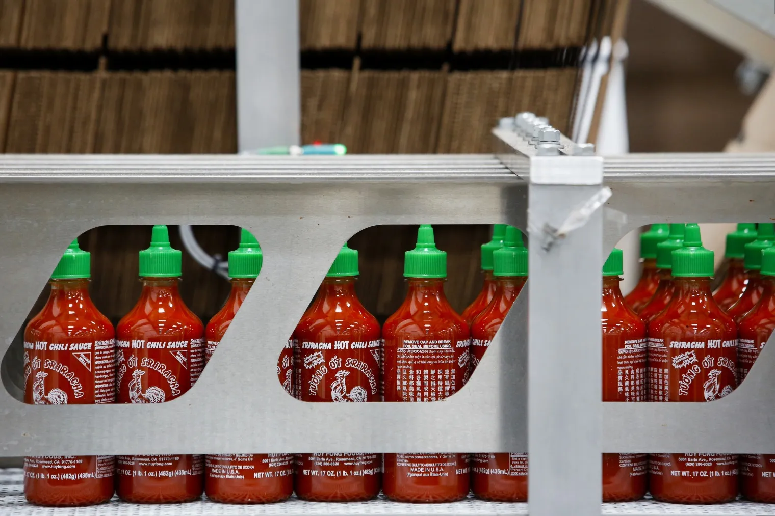 Sriracha hot sauce at Huy Fong Foods facility in Irwindale.&nbsp;