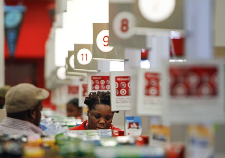 A cashier at a Target Store in Chicago in 2012.