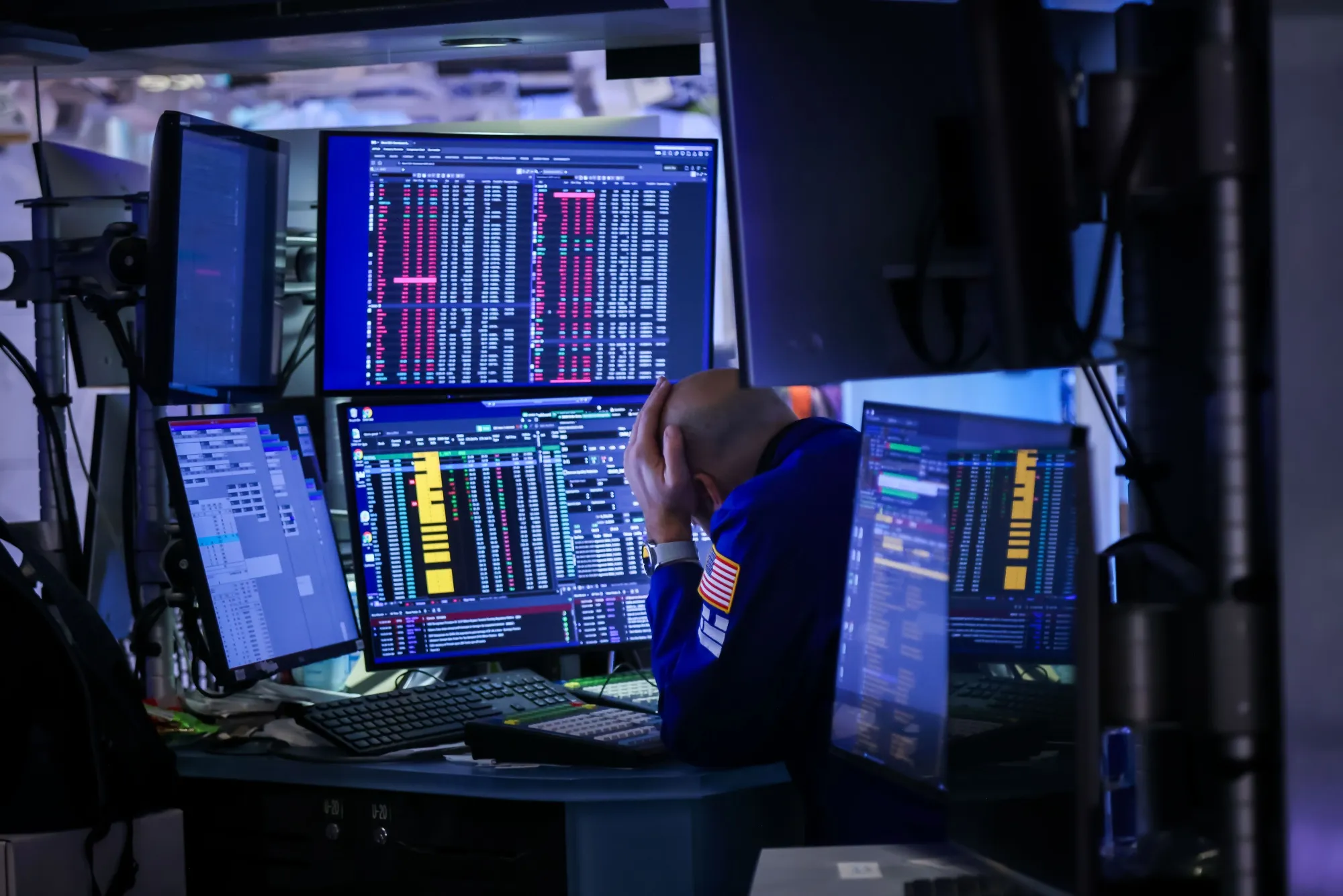 A trader work&nbsp;on the floor at the NYSE in New York on Nov. 4.