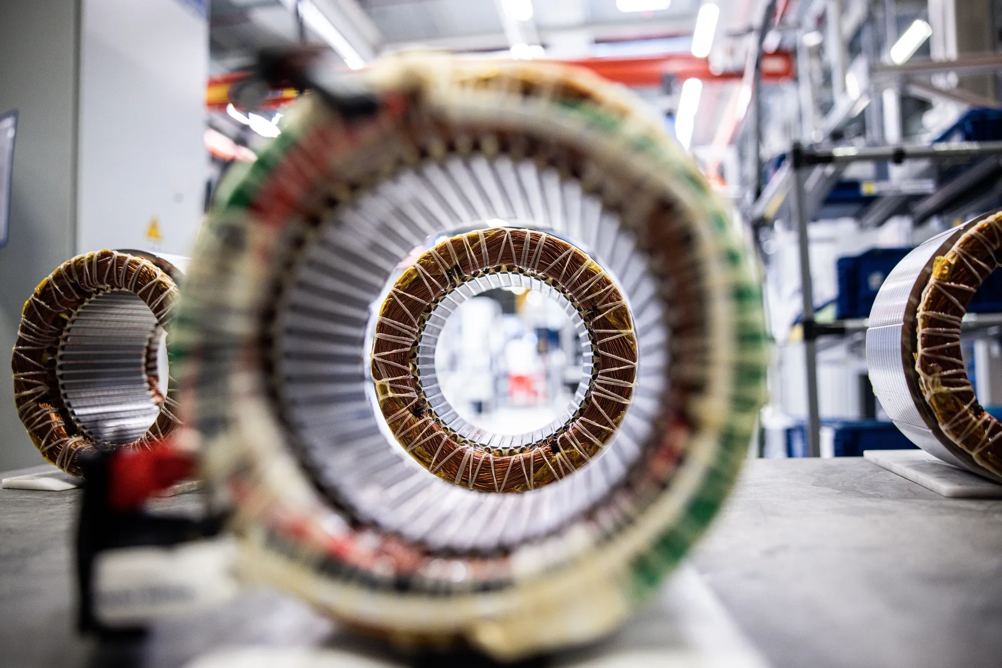An electric vehicle motor assembly line in Gyor, Hungary.