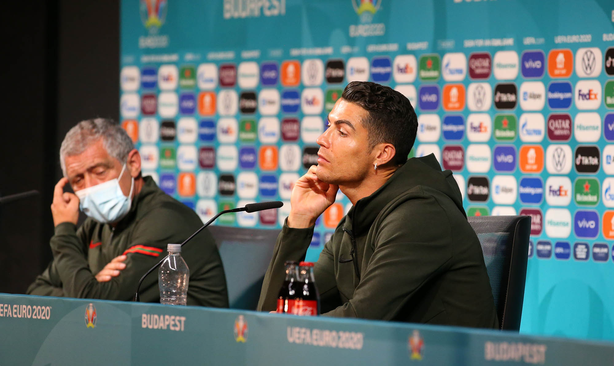 Cristiano Ronaldo speaks to the media ahead of the Euro 2020 Group F match between Hungary and Portugal&nbsp;in Budapest on June 14.&nbsp;