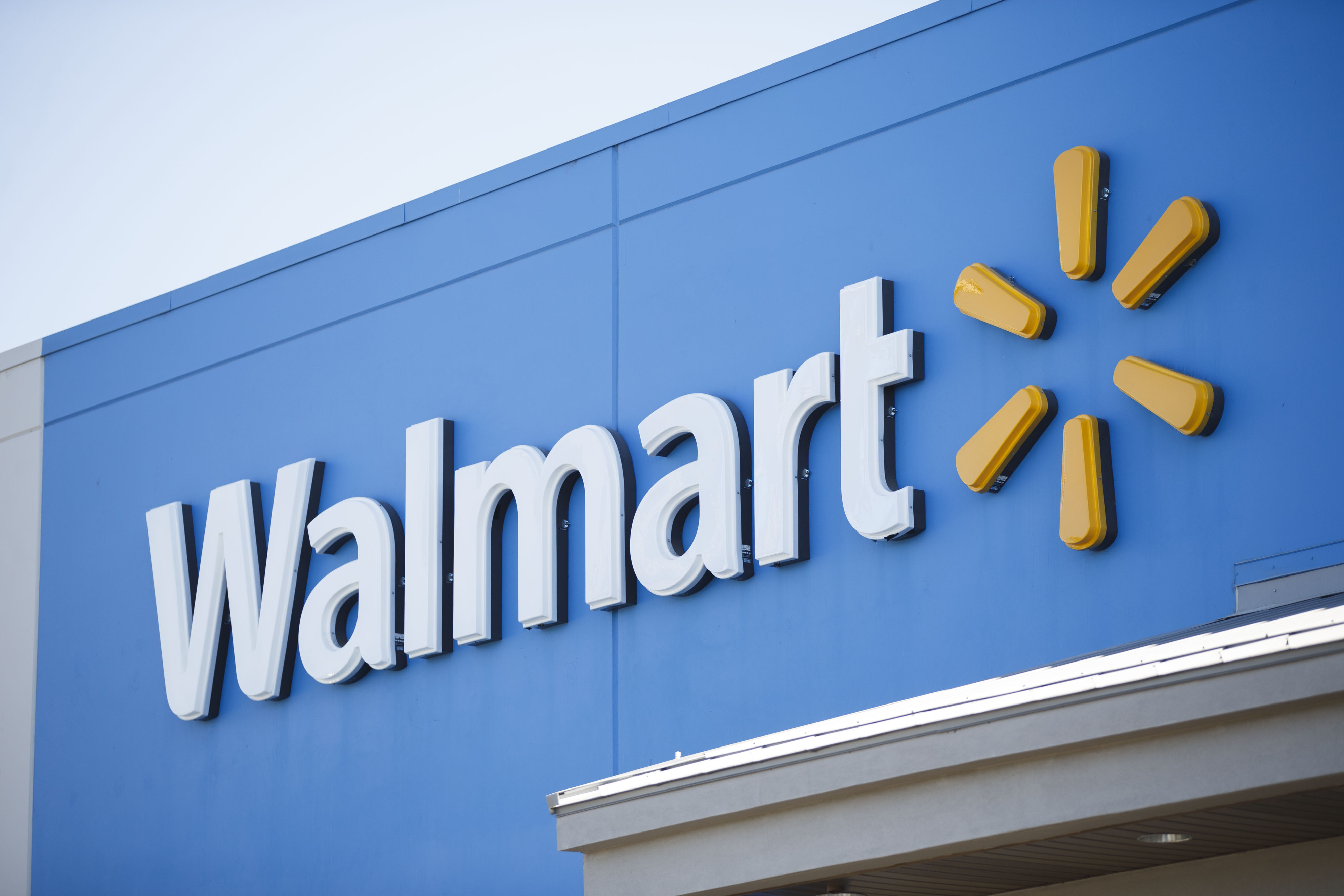 Wal-Mart Stores Inc. signage is displayed outside the company's location in Burbank, California.