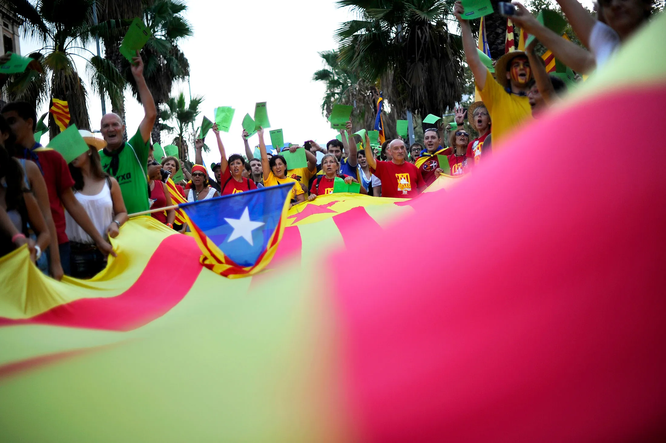 Pro-independence supporters in Barcelona in 2012.
