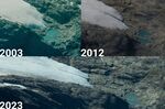 Changes to Brewster Glacier over three decades.