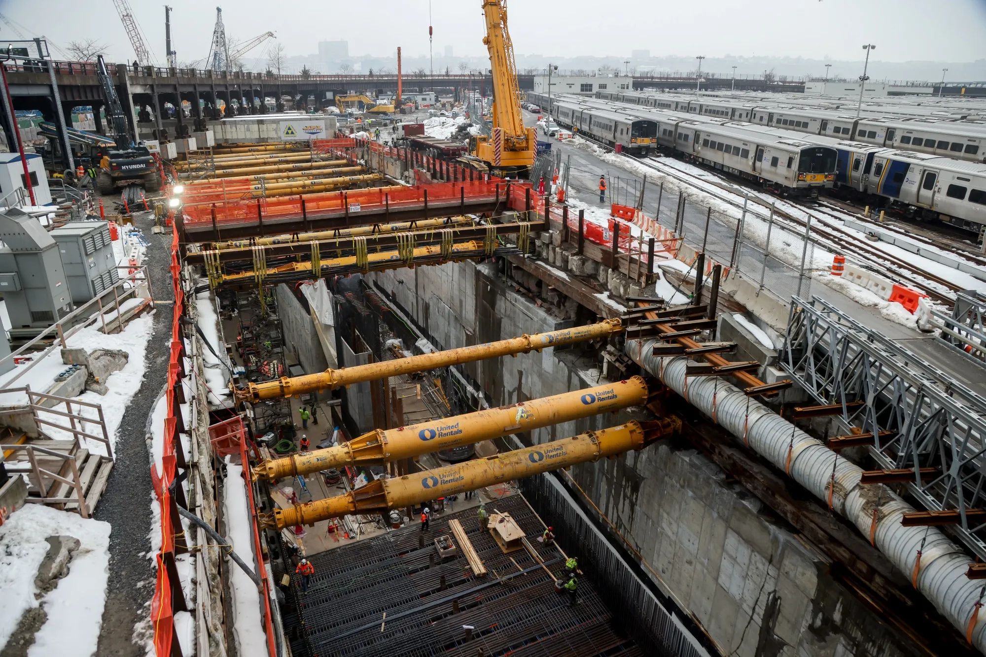 A construction site for the Gateway Program Hudson Tunnel Project in New York.
