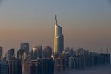 Dubai City Skyline in Dense Fog