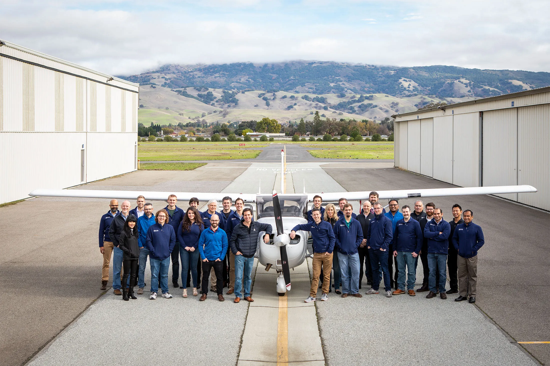 The Reliable Robotics team outside their hangar in San Martin, California.