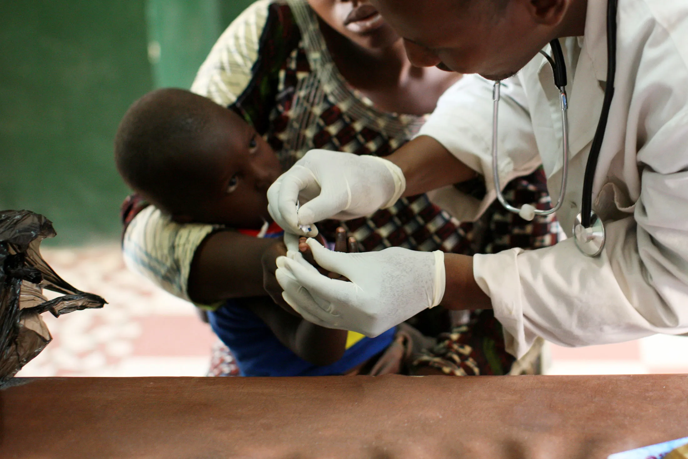 Malaria screening in Mali.
