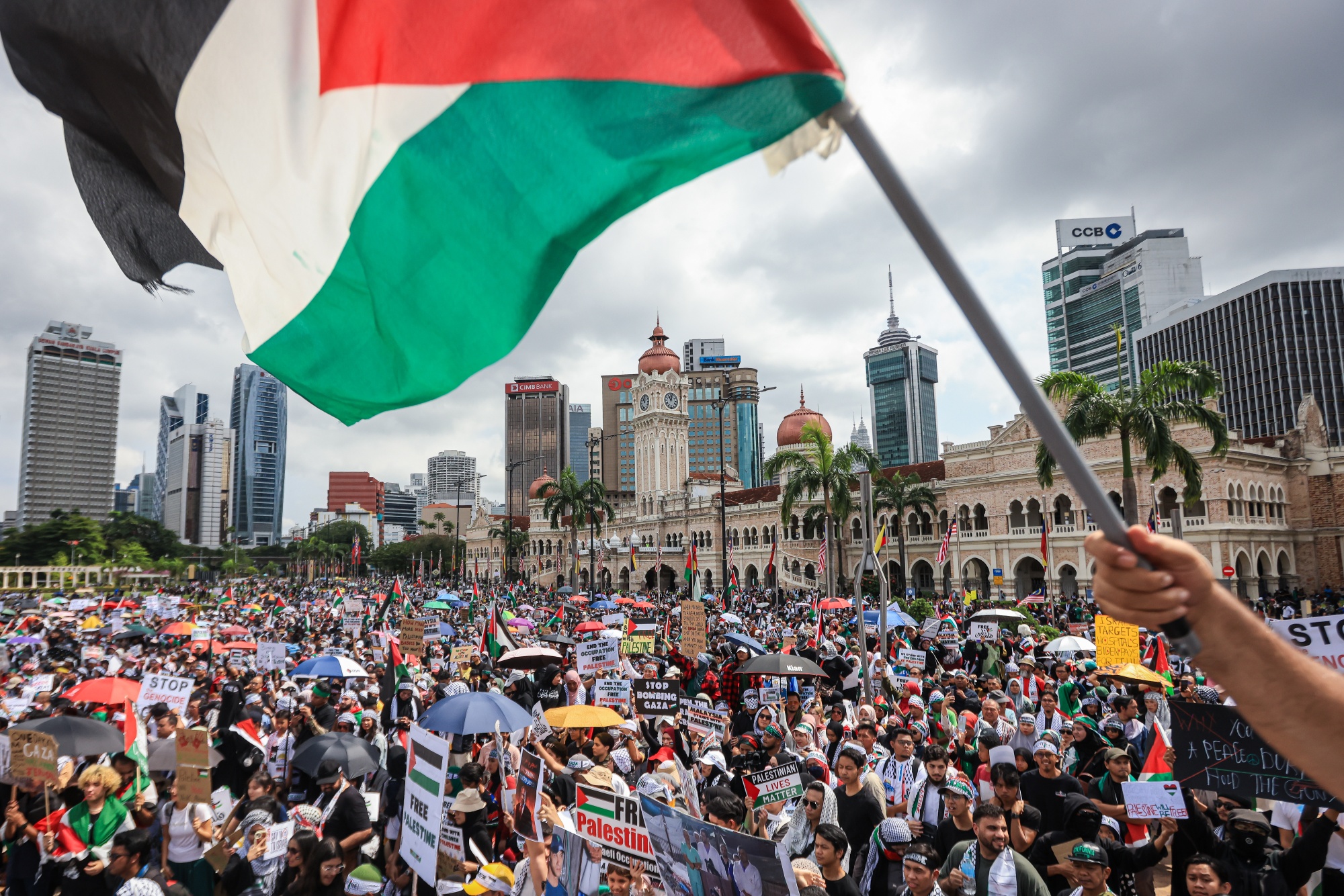 Freedom for Palestine rally at Merdeka Square in Kuala Lumpur on Oct. 22.