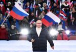 President Vladimir Putin attends a concert marking the eighth anniversary of Russia’s annexation of Crimea&nbsp;in Moscow on March 18, 2022.&nbsp;