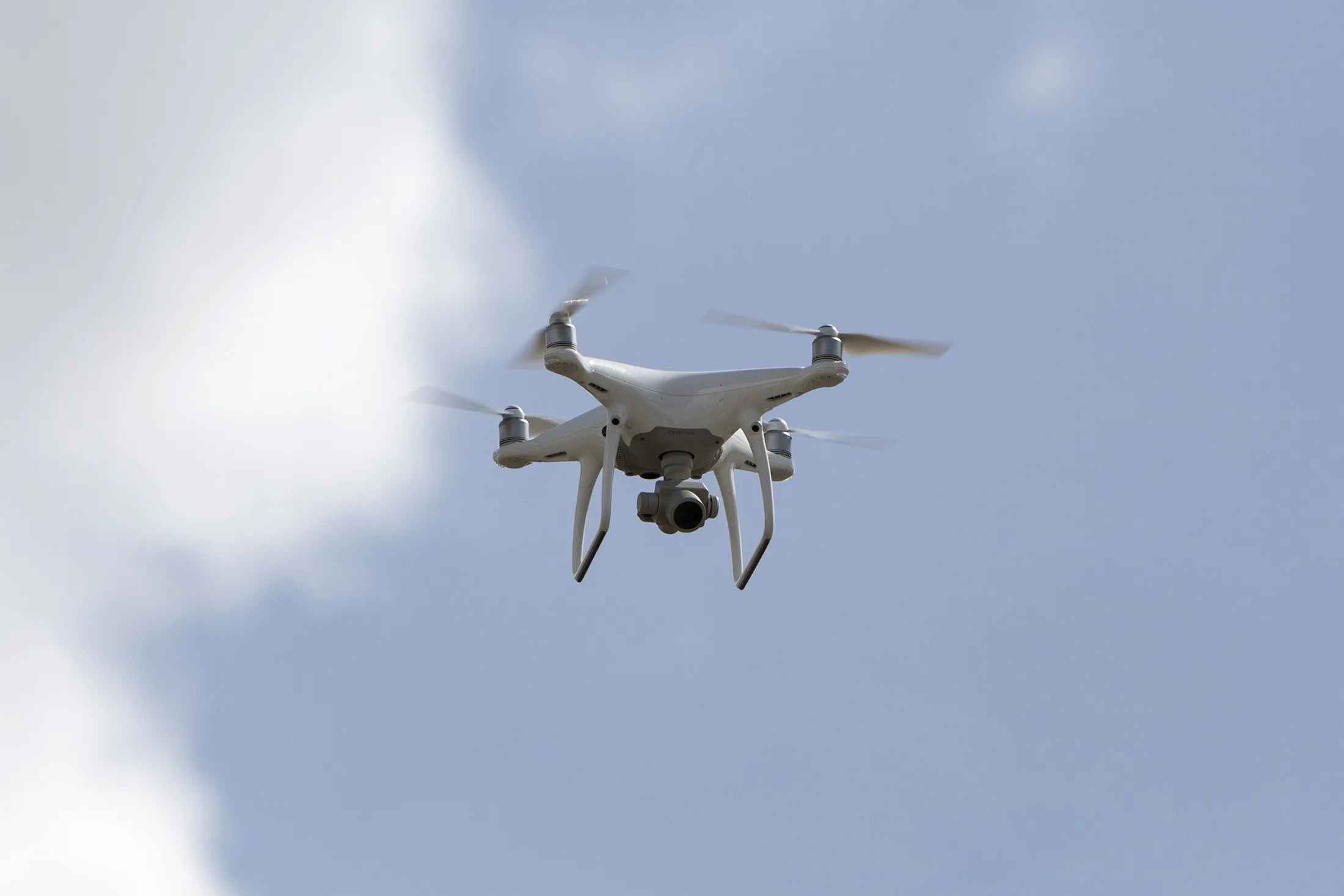 A DJI Phantom 4 Pro Quadcopter drone.