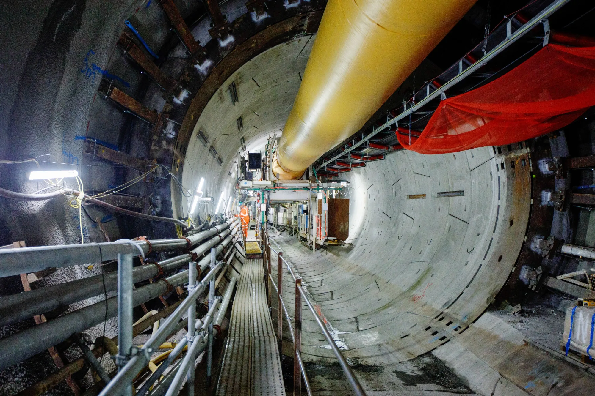 The coolant intake tunnel on the Hinkley Point C nuclear power station near Bridgwater, U.K., on Sept. 15, 2021.