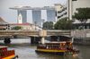 Shoppers and Decorations ahead of Lunar New Year in Singapore