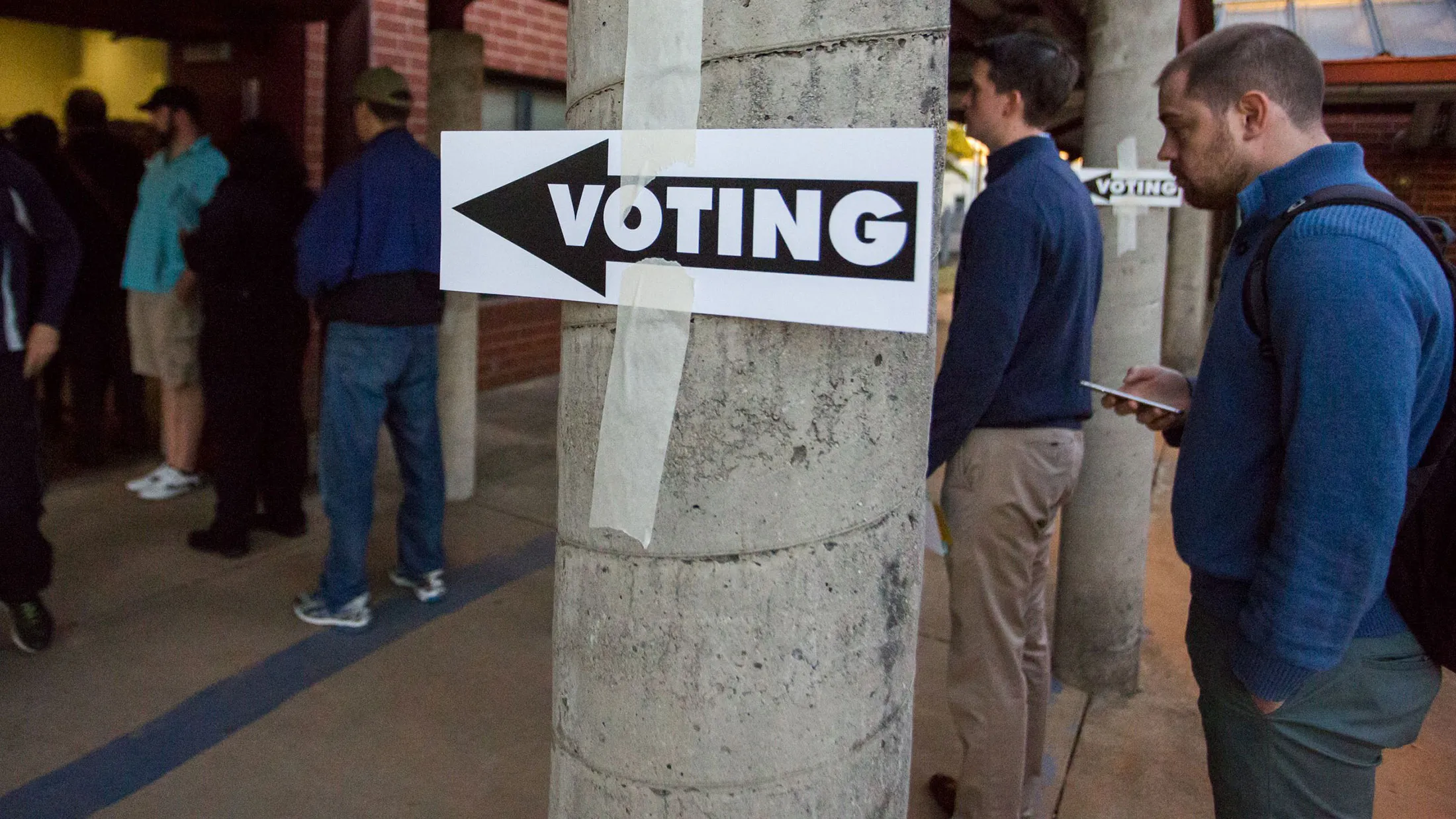 People line up to vote on Nov. 8, 2016, in Charlotte, North Carolina.
