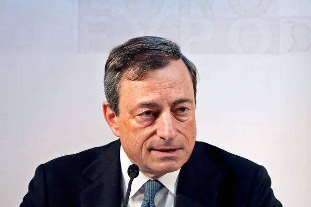 Mario Draghi, president of the European Central Bank, at a news conference in Naples, Italy, on Oct. 2