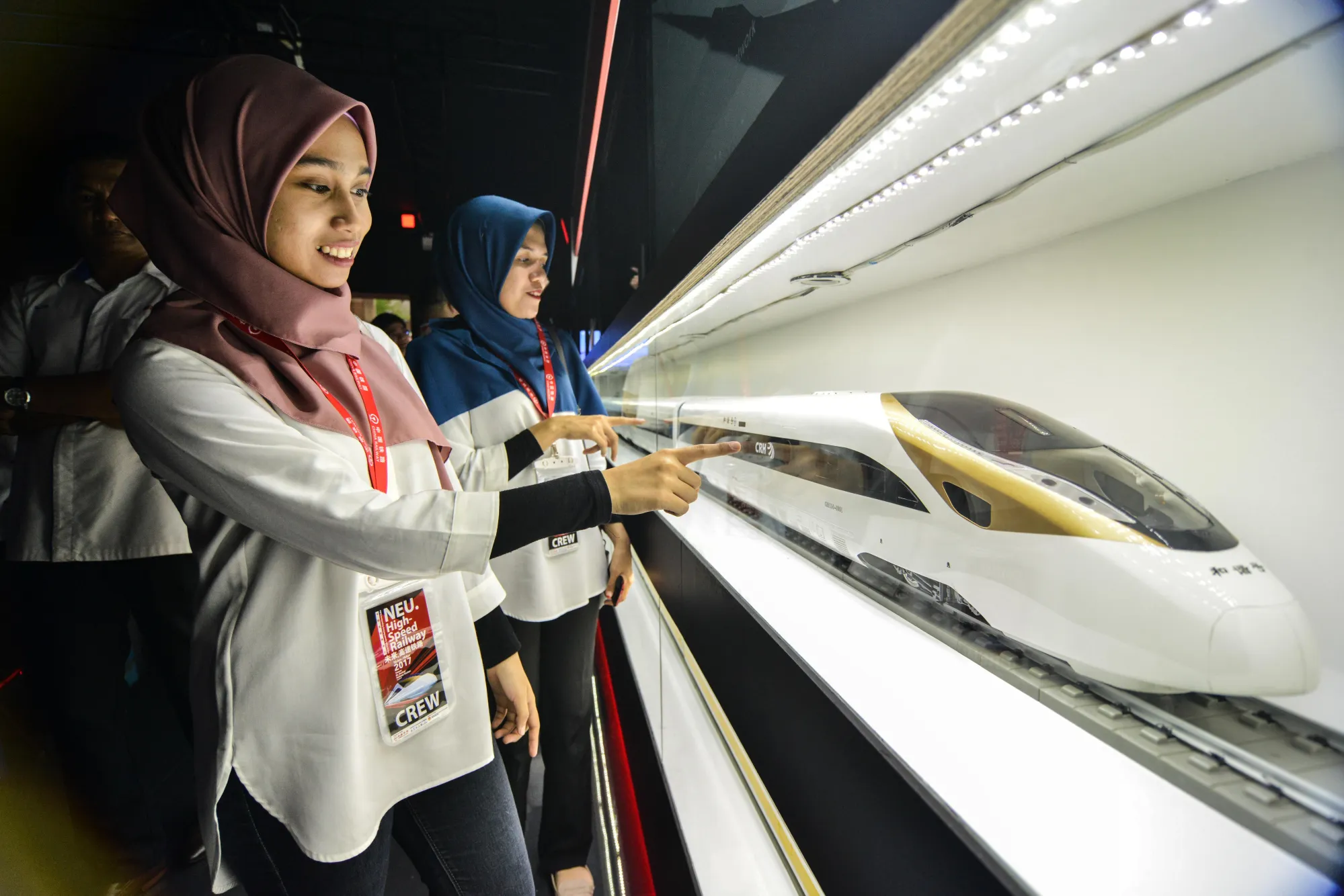 A model of China's bullet train is displayed at a&nbsp;high-speed rail exhibition in Kuala Lumpur last year.