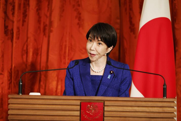 French President Emmanuel Macron Meets Japan's Prime Minister Sanae Takaichi