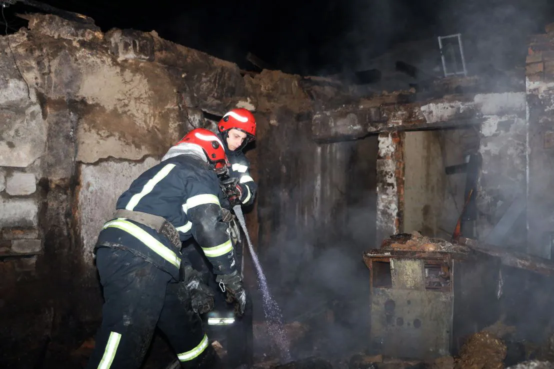 Emergency services attend the scene of a Russian drone attack in Kropyvnytskyi, Ukraine, in a photo released by the State Emergency Service of Ukraine on March 20.