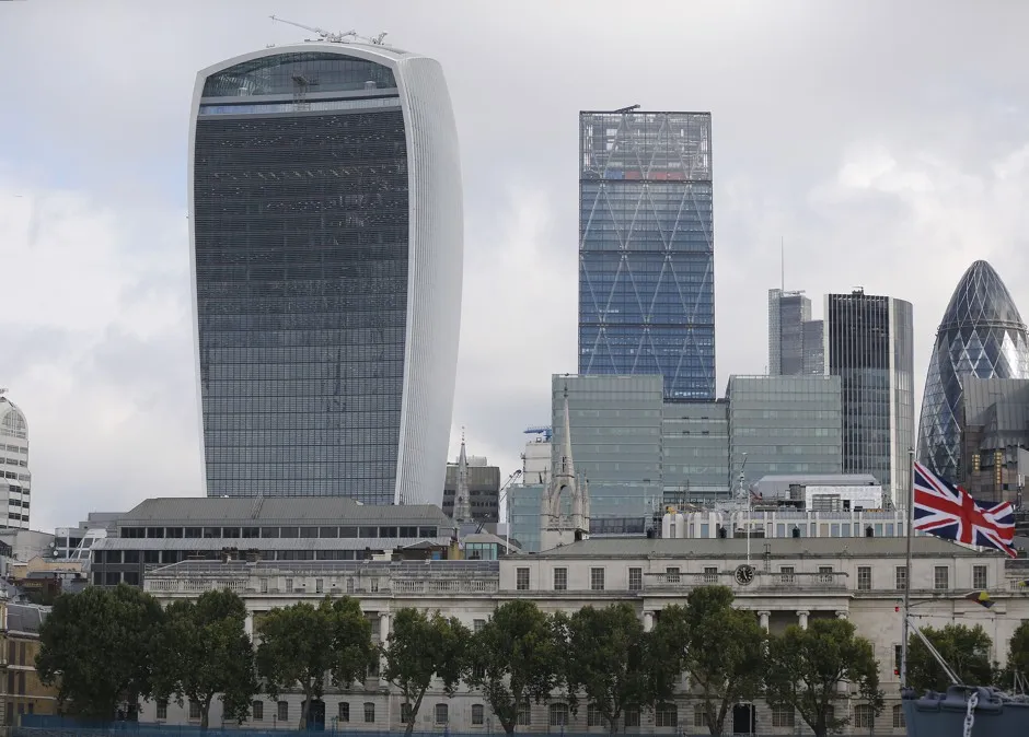 London's Walkie Talkie building, left.