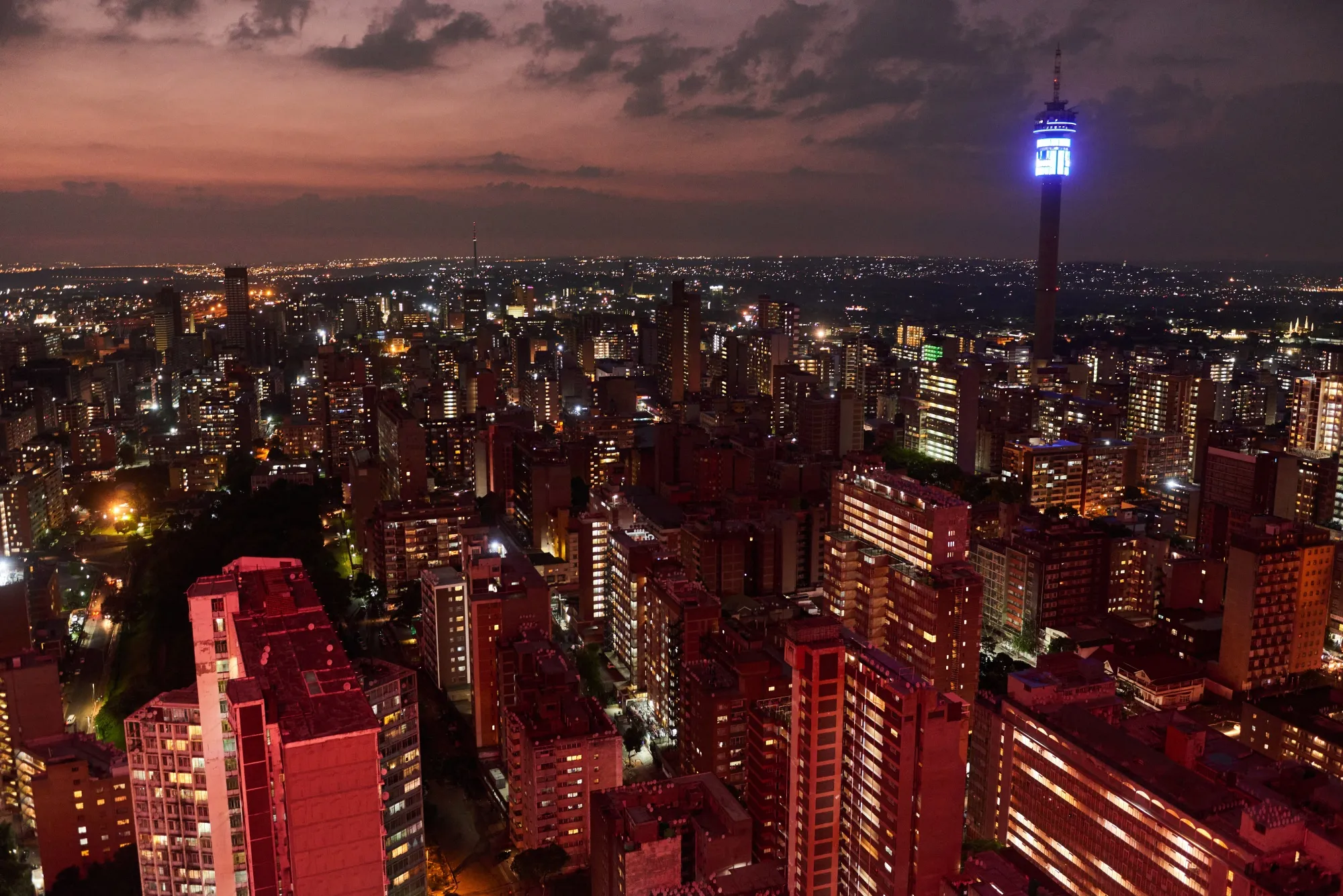 Lights from the Berea district of Johannesburg.