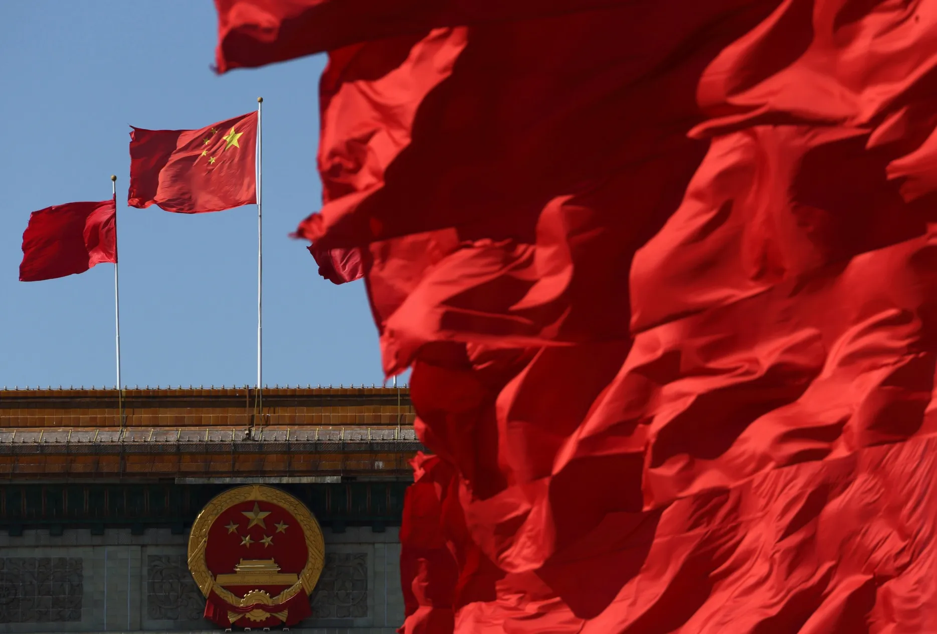 The Great Hall Of The People And Delegates As The 12th Chinese People's Political Consultative Conference Begins