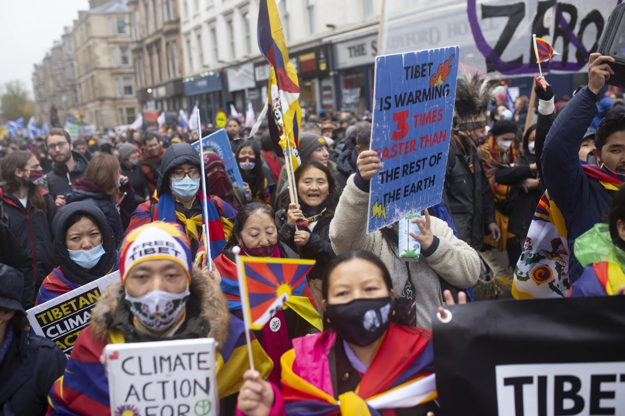 Demonstrators during a “Global Day of Action” protest at the COP26 climate talks in Glasgow, U.K., on Nov. 6.