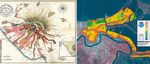 Left: A Map of Vesuvius (1832) by John Auldjo. Right: Hurricane Katrina Flooding Estimated Depths and Extent (2005)