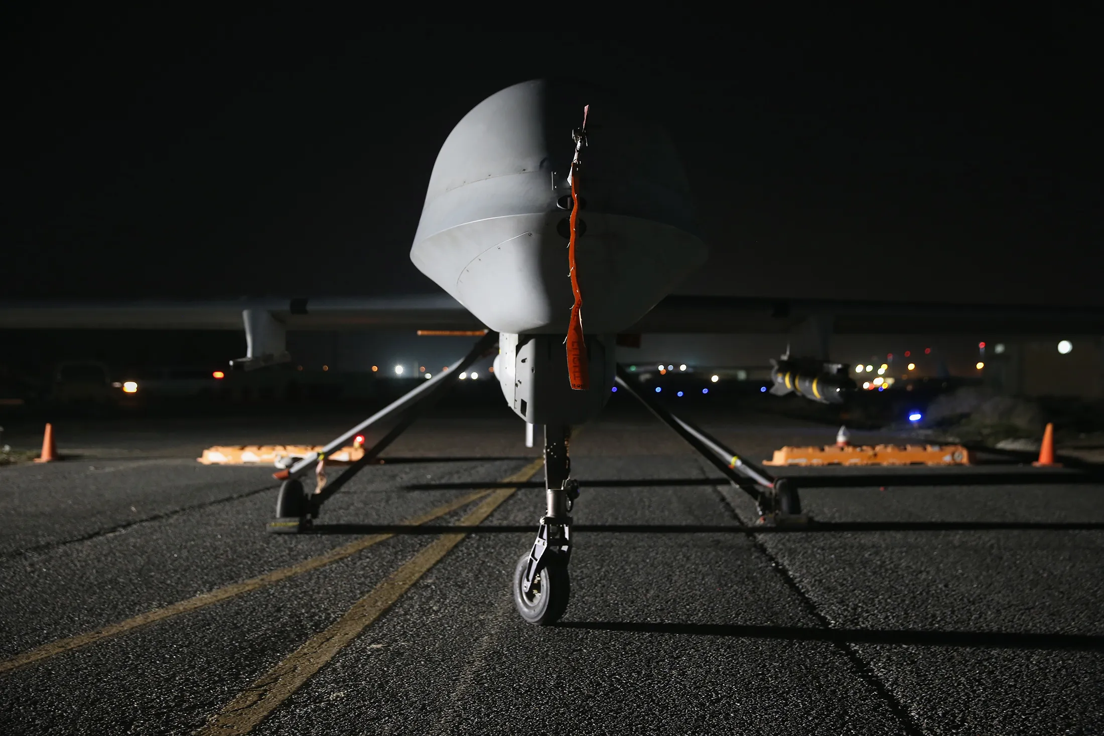 A US&nbsp;Air Force MQ-1B Predator unmanned aerial vehicle (UAV)&nbsp;at an air base in the Persian Gulf region.