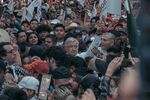AMLO greets attendees during a rally in support of the proposed electoral reform in Mexico City on Nov. 27.