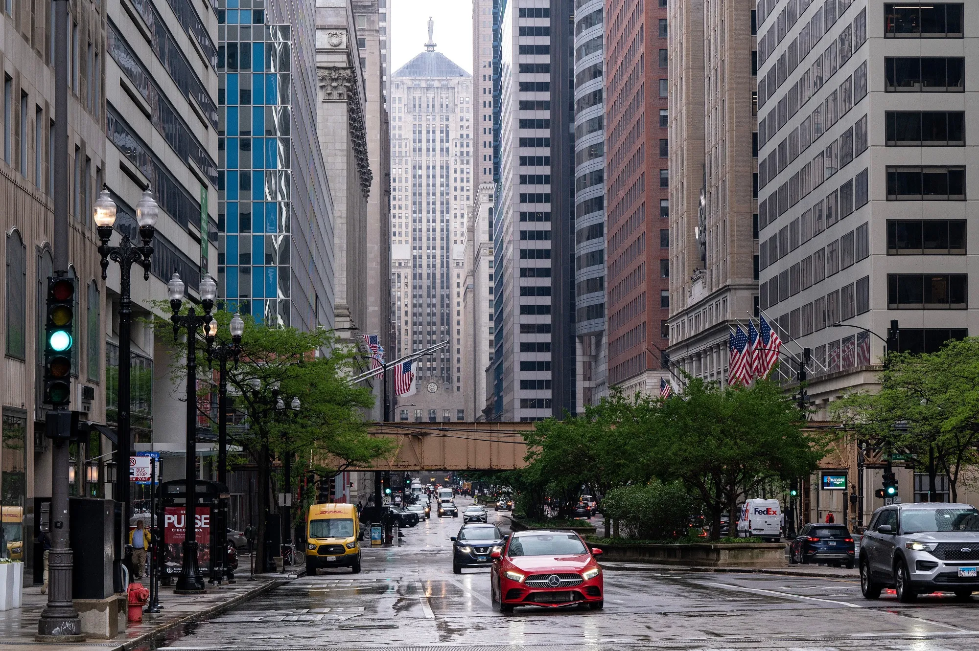 Buildings in the Loop neighborhood of Chicago.