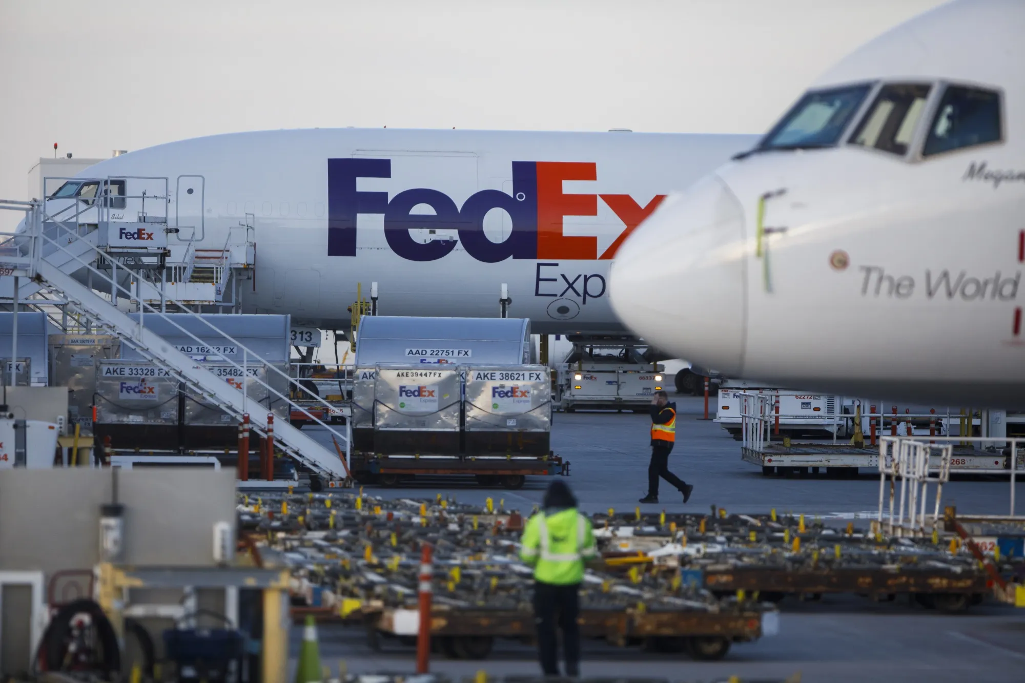 A FedEx facility in Toronto on April 8.