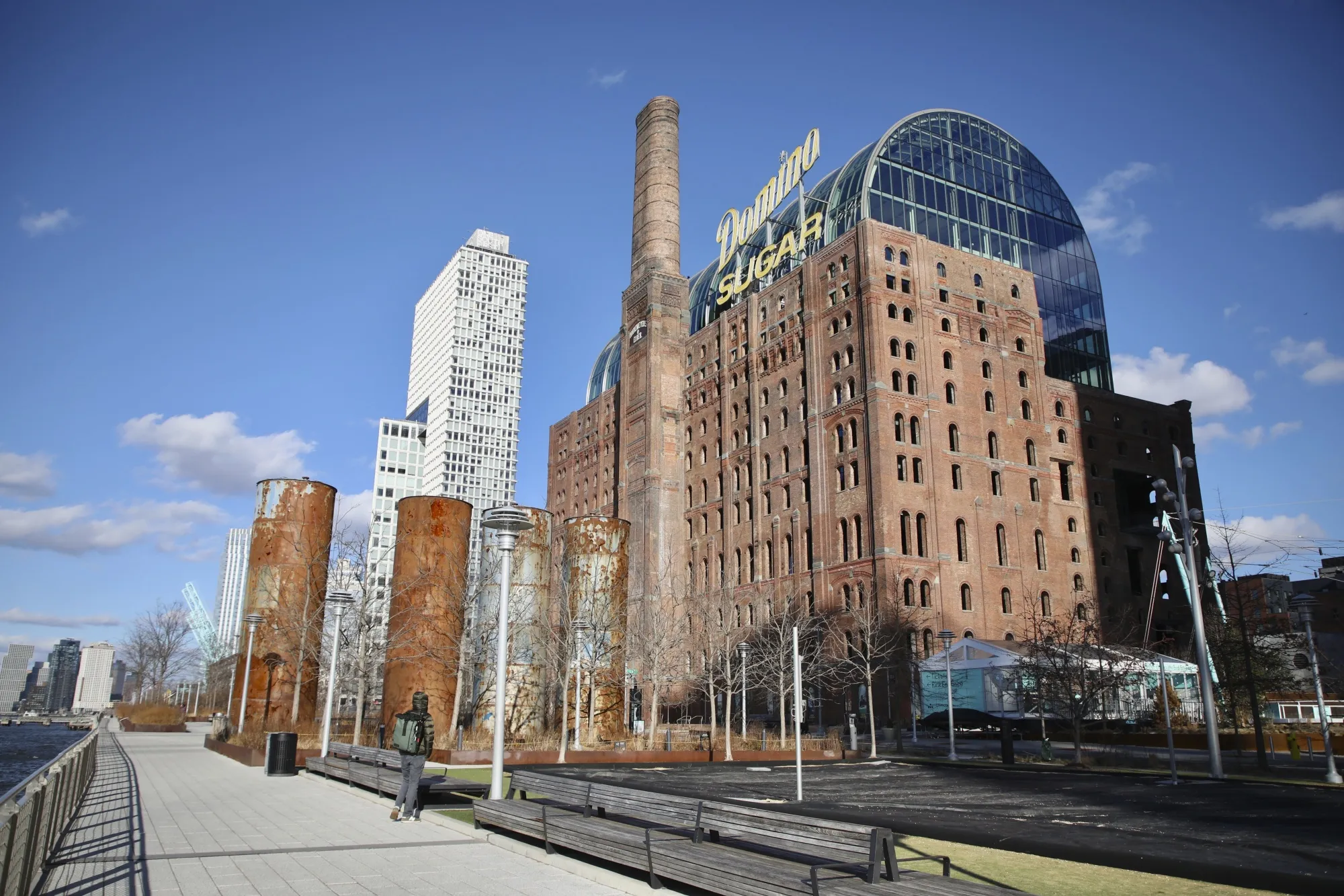 The converted Domino sugar refinery in Brooklyn, where AI firm Topline Pro has offices.
