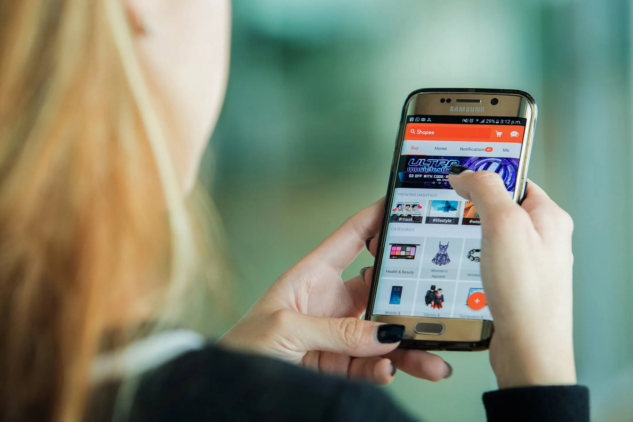 The Shopee app.
