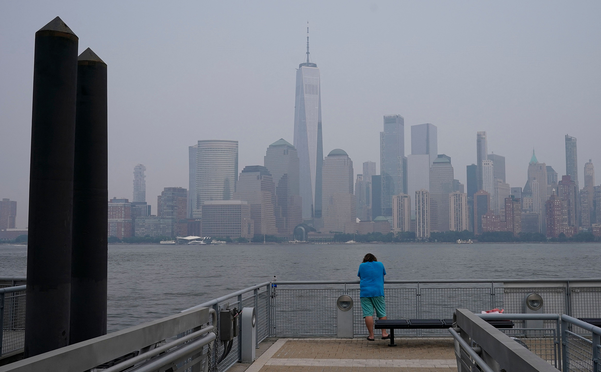Haze caused by wildfires over New York City on July 20.