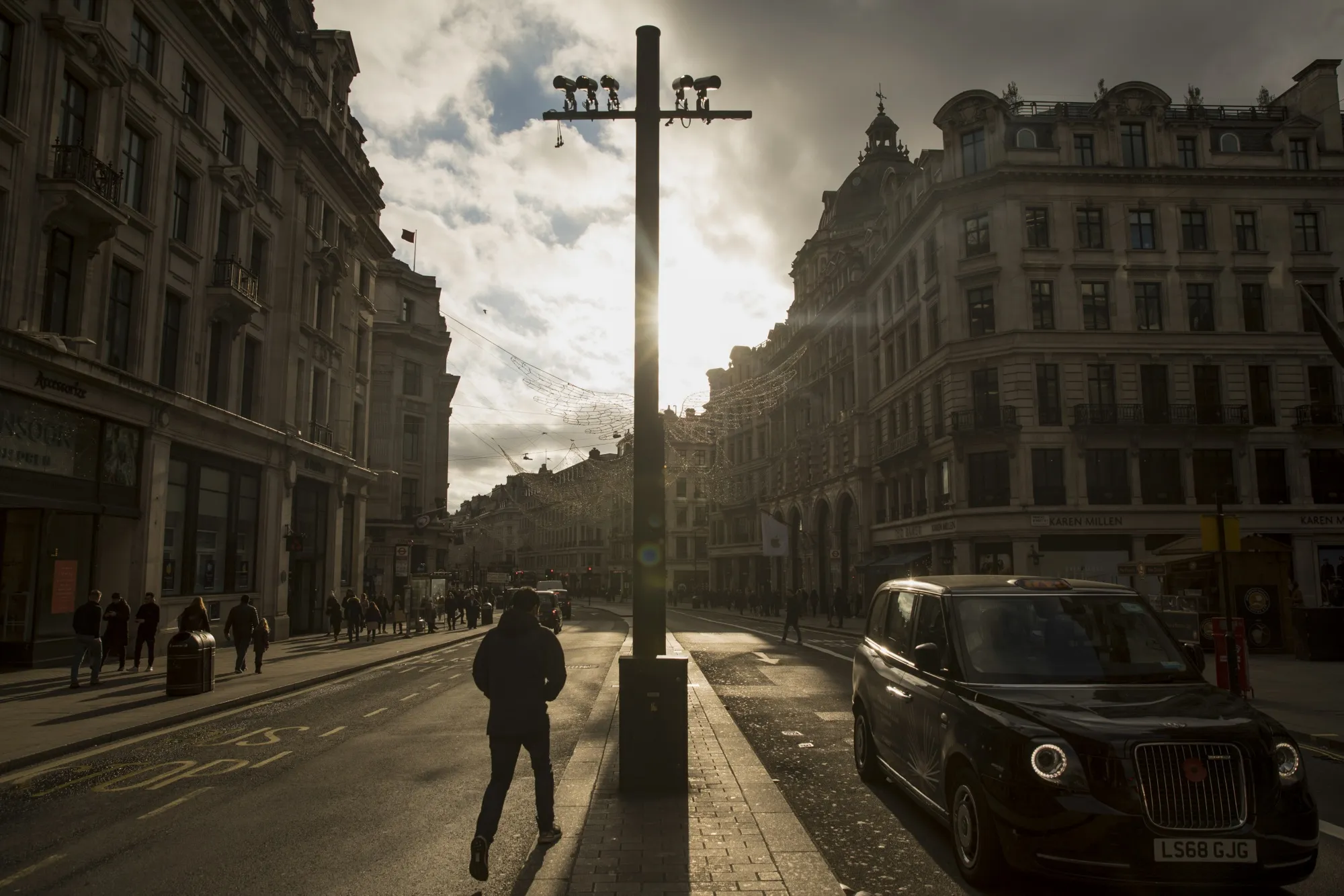 Security cameras on Regent Street in central London.