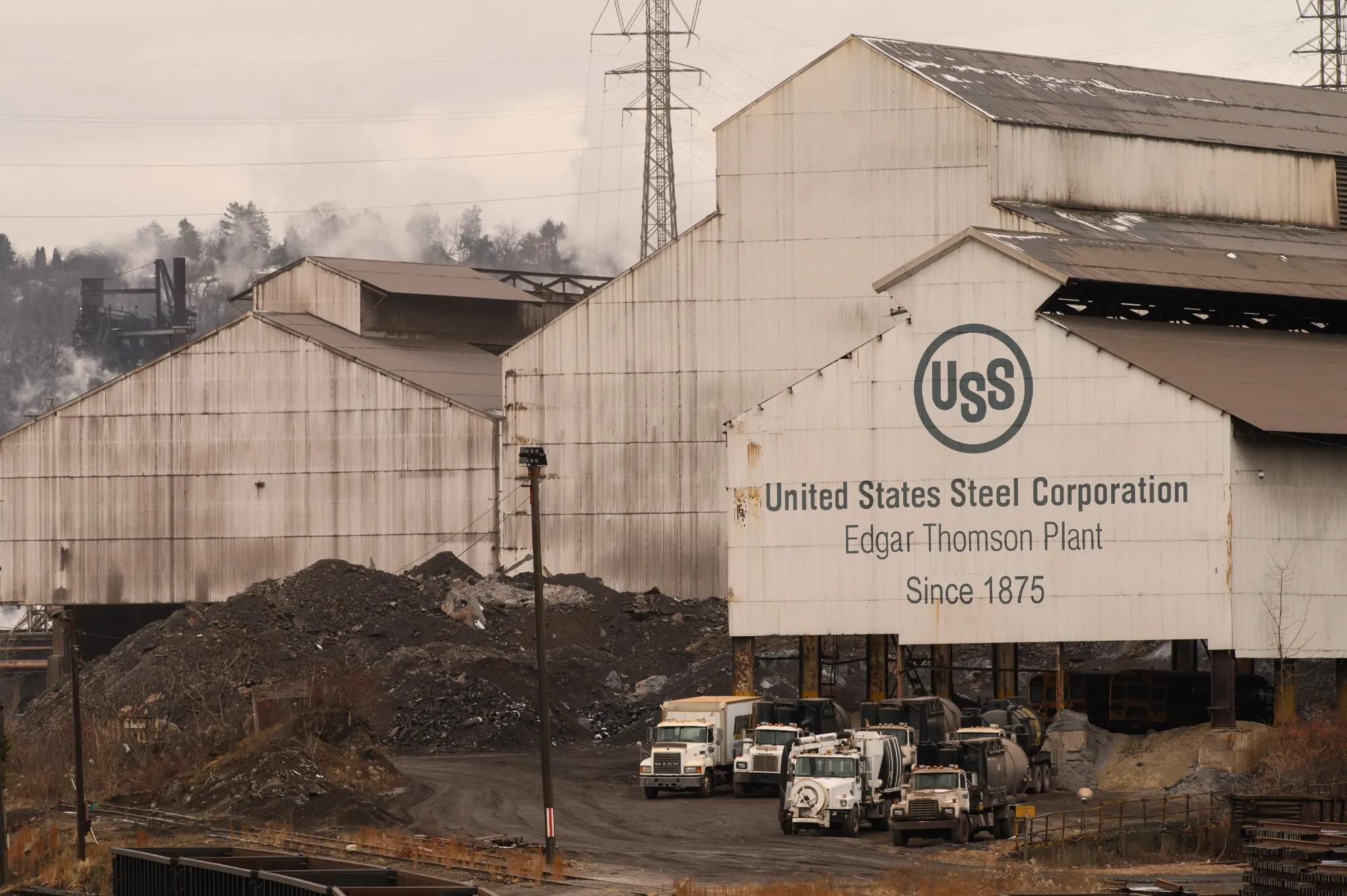 The United States Steel Corp. Edgar Thomson Works steel mill in Braddock, Pennsylvania.
