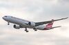 An Air Mauritius Airbus A330-900neo aircraft prepares to land at London Heathrow International Airport.
