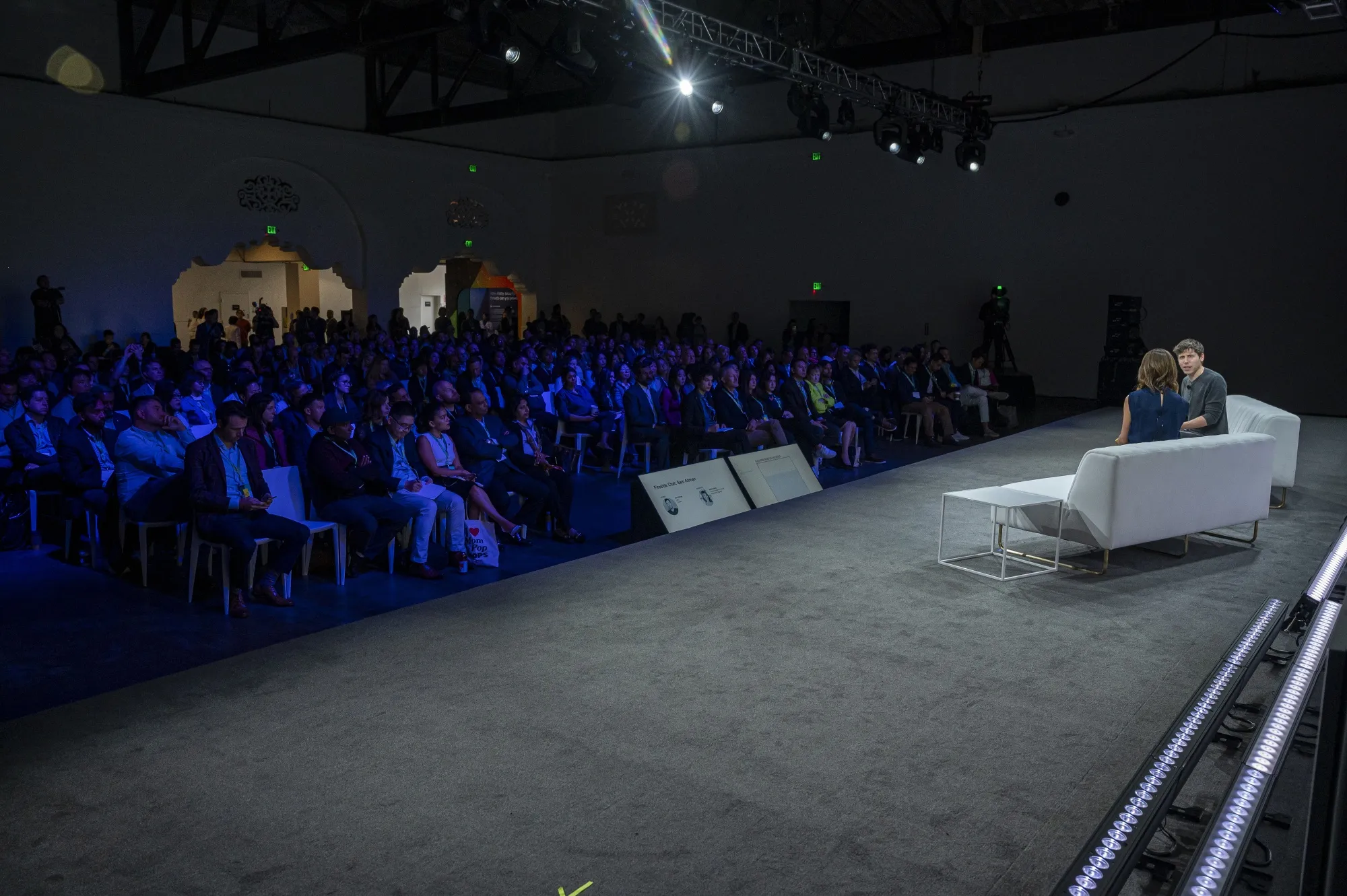 Sam Altman, chief executive officer of OpenAI, speaks during the Bloomberg Technology Summit in San Francisco.