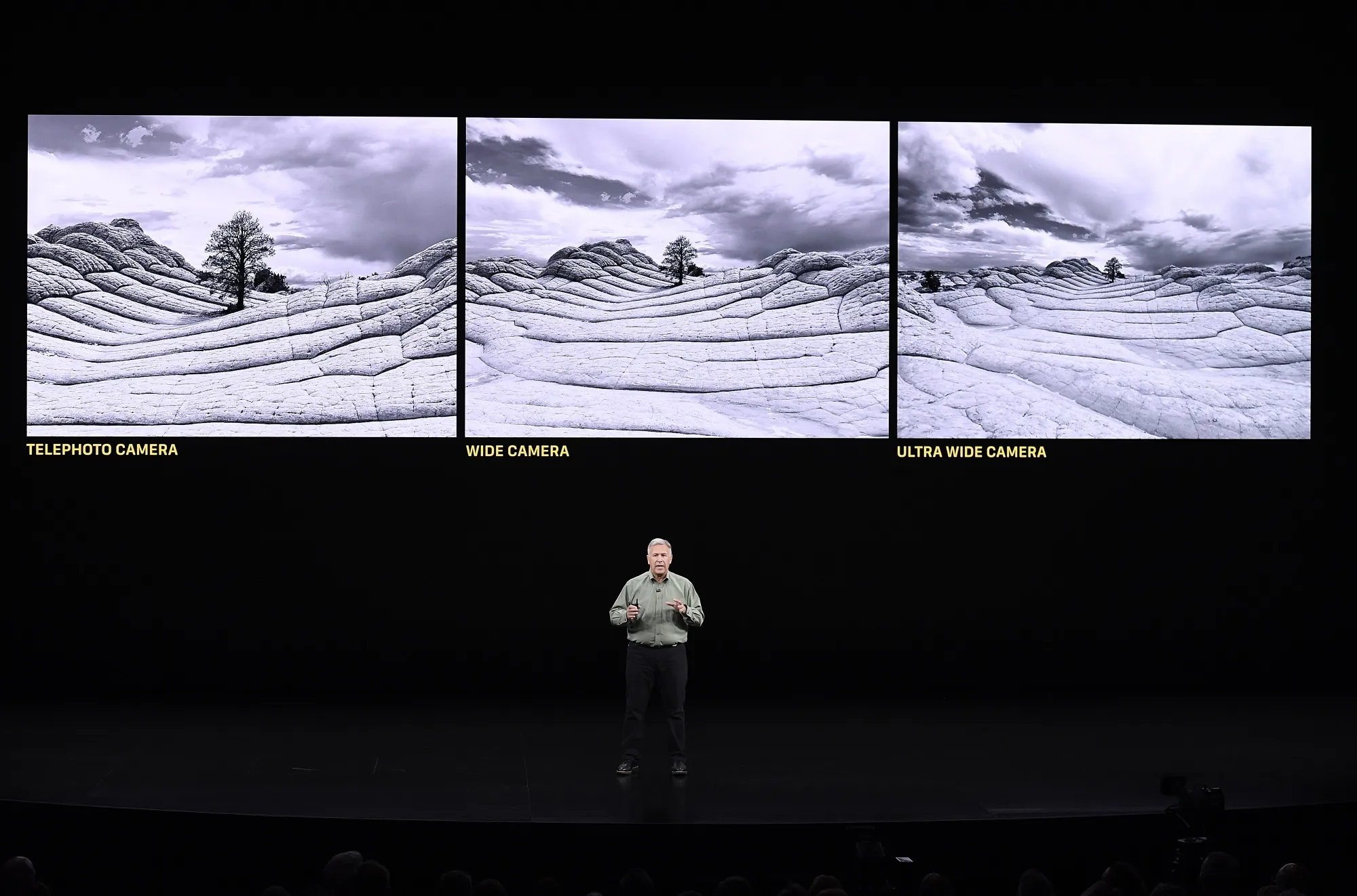 Phil Schiller speaks during an event at the Steve Jobs Theater in Cupertino, California, on Sept. 10, 2019.&nbsp;