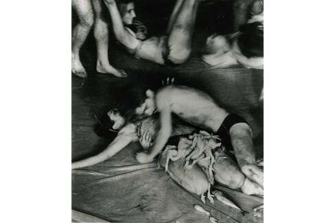 Carolee Schneemann, Meat Joy (1964). Silver print, edition 1 of 2. From Judson Memorial Church Performance, New York. Photo by Al Giese.