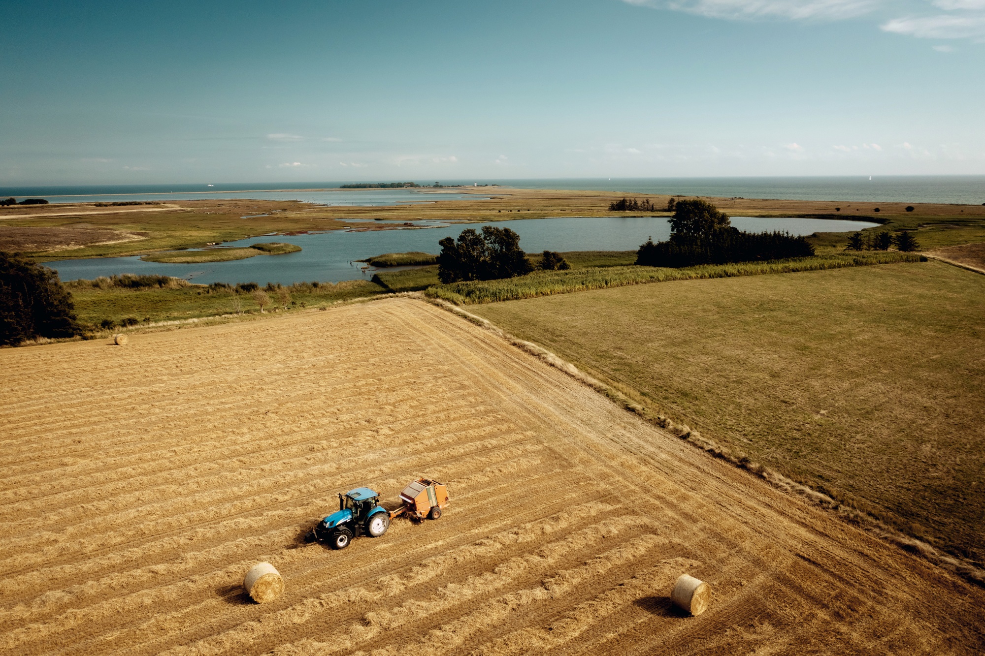 An aerial shot of farmlands