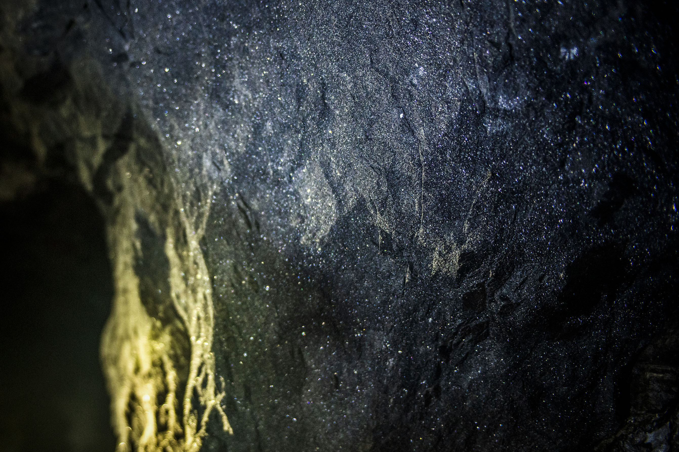 Lights illuminate a platinum rich rock layer in South Africa.