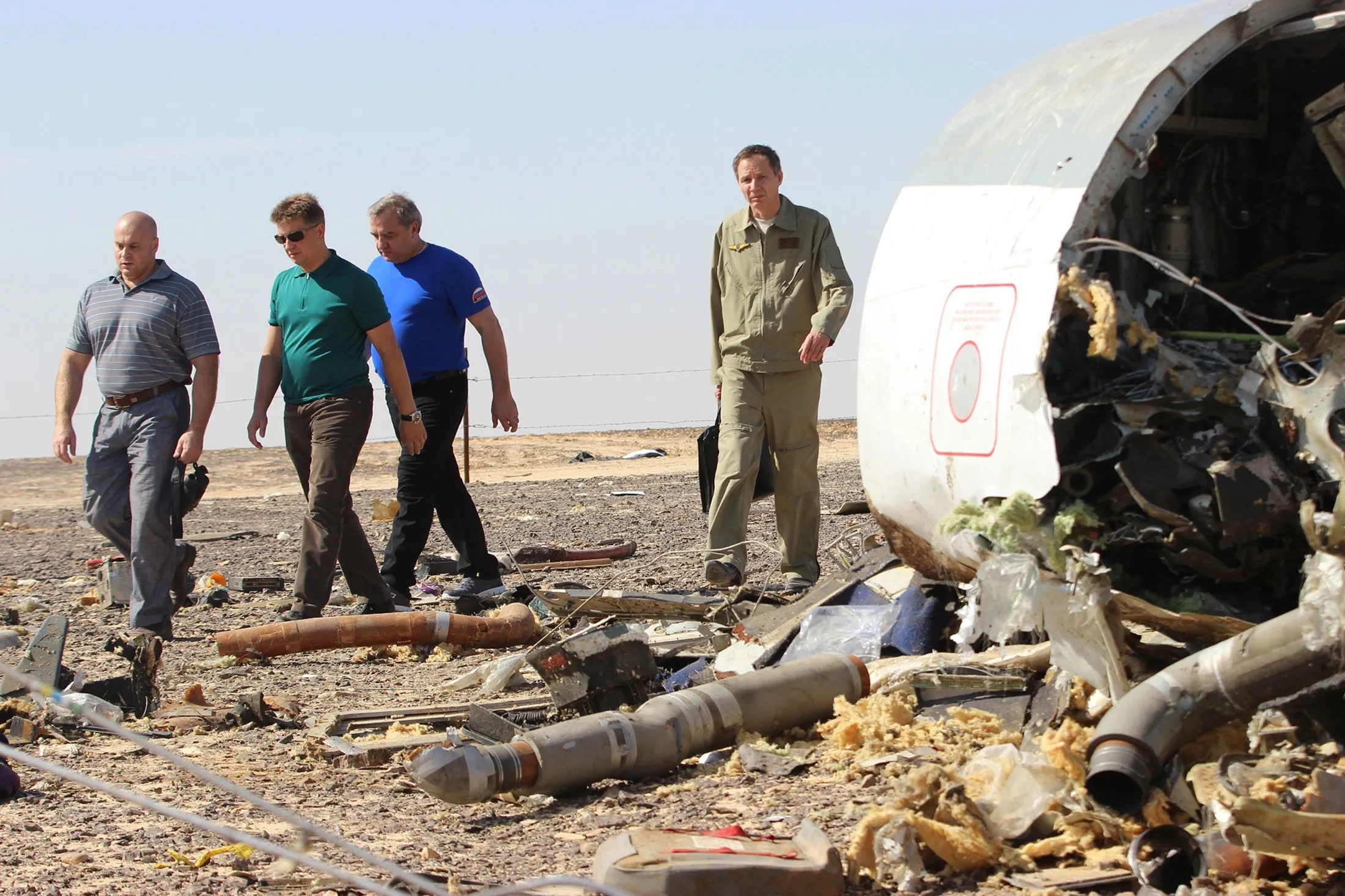 Russian Minister of Emergency Situations Vladimir Puchkov inspects the crash site on Nov. 01, 2015.
