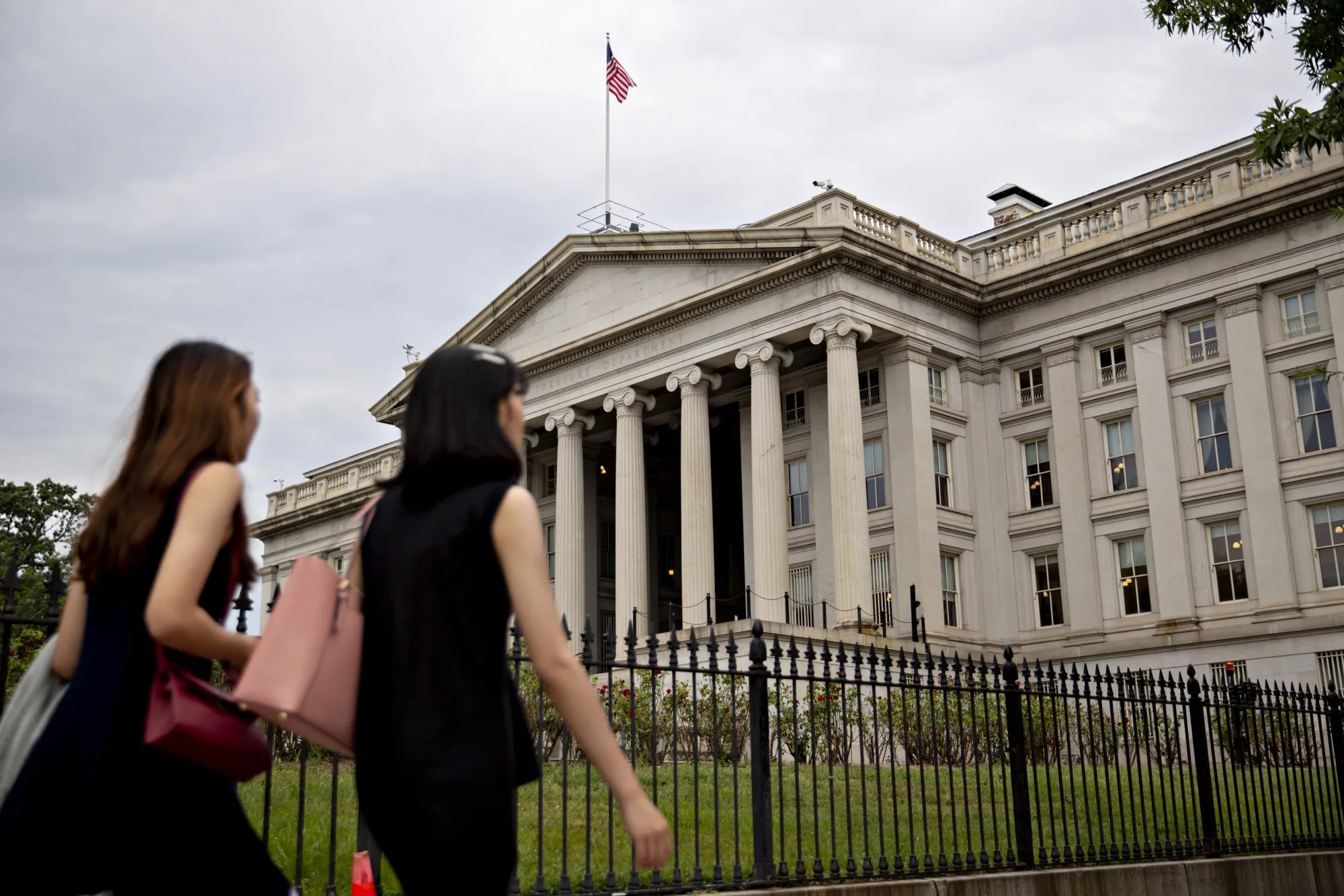 The US Treasury building in Washington, DC.