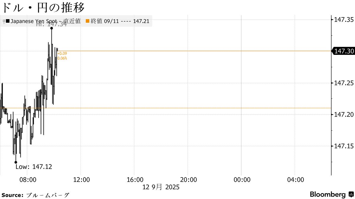 円は対ドル147円台前半で弱含み、日米共同声明で介入に制約との見方 - Bloomberg