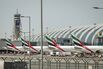Passenger planes on the tarmac at Dubai International Airport on March 11.